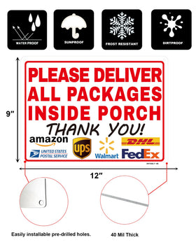 Ovyxely delivery sign with bright red and white graphics for clear visibility.