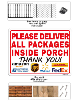 Ovyxely delivery sign features pre-drilled mounting holes for quick setup.
