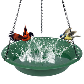 OVZILKI bird bath 12inch hanging provides durable outdoor water and resting space.