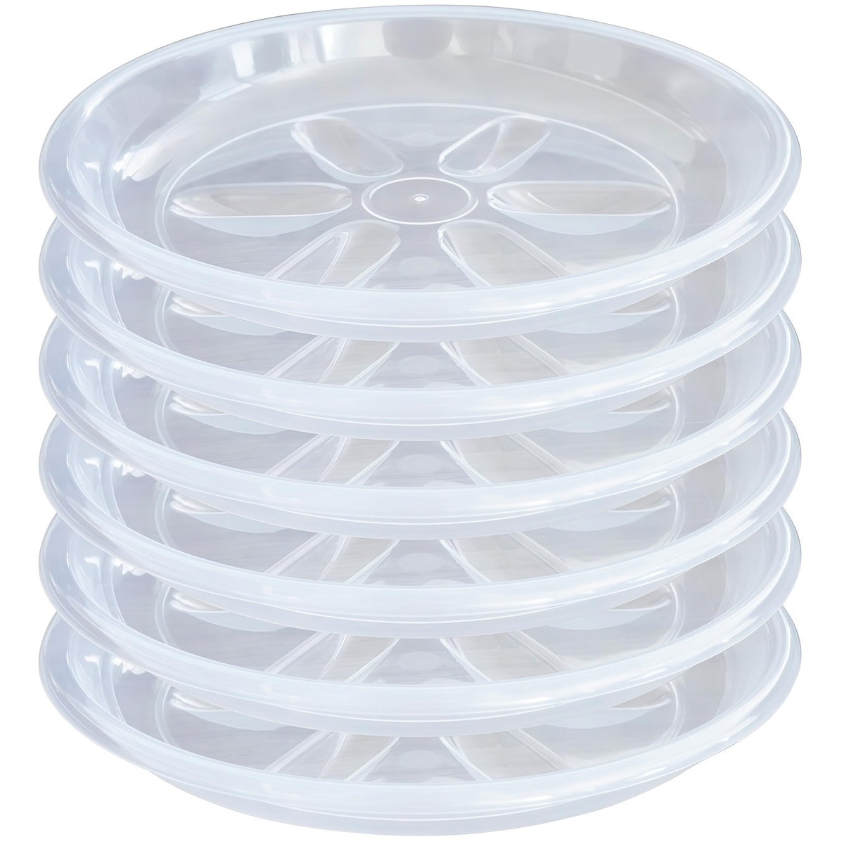 OVZILKI plant saucer top view shows a clear 10-inch tray catching runoff