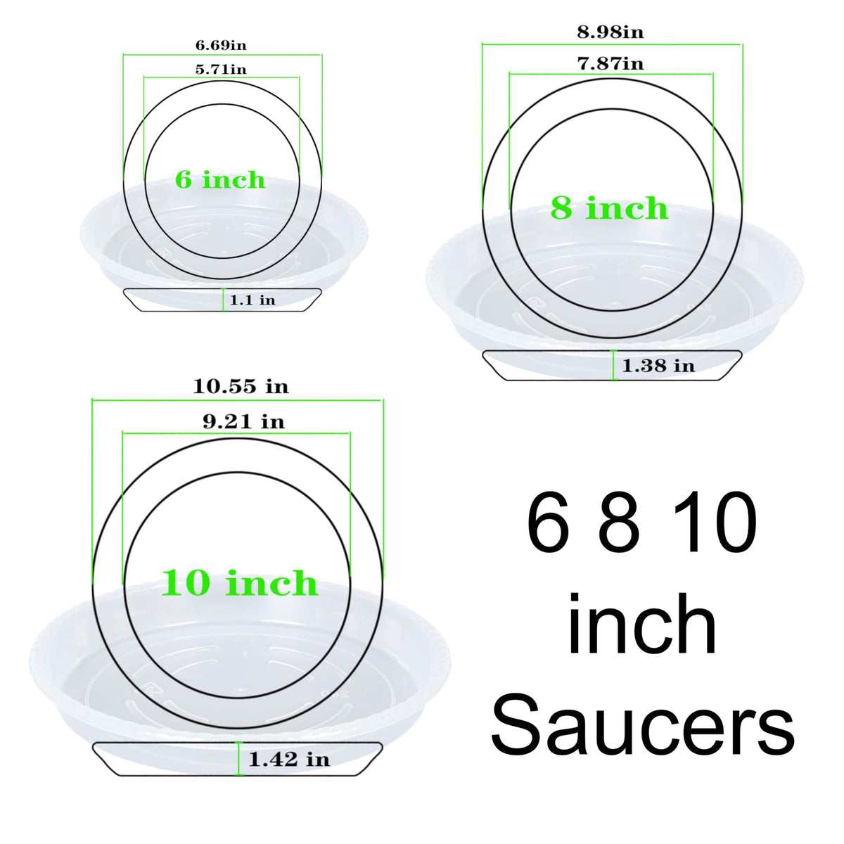OVZILKI clear plant saucer 8-inch protects surfaces during watering