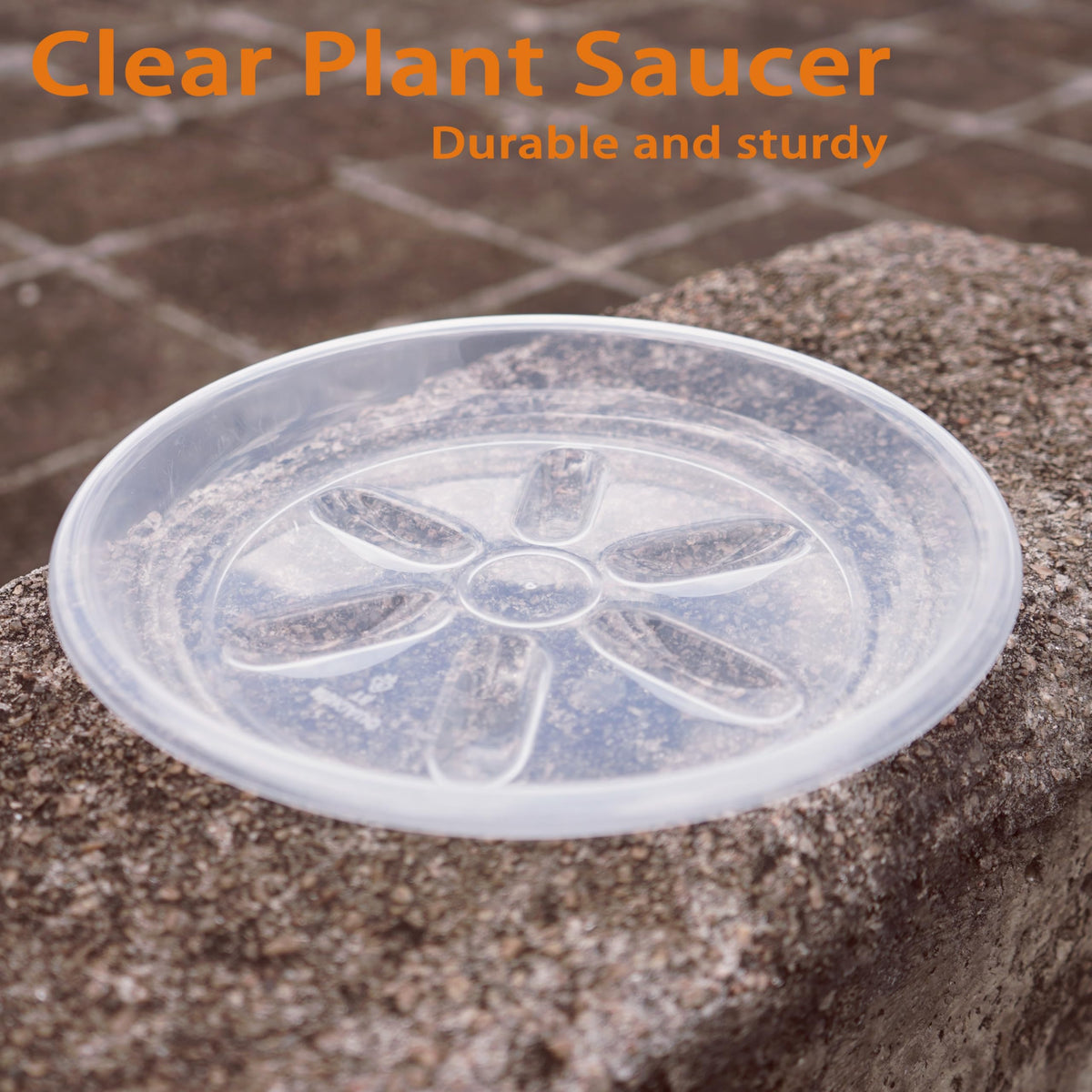 Heavy-duty PP OVZILKI saucer resists sun and weathering