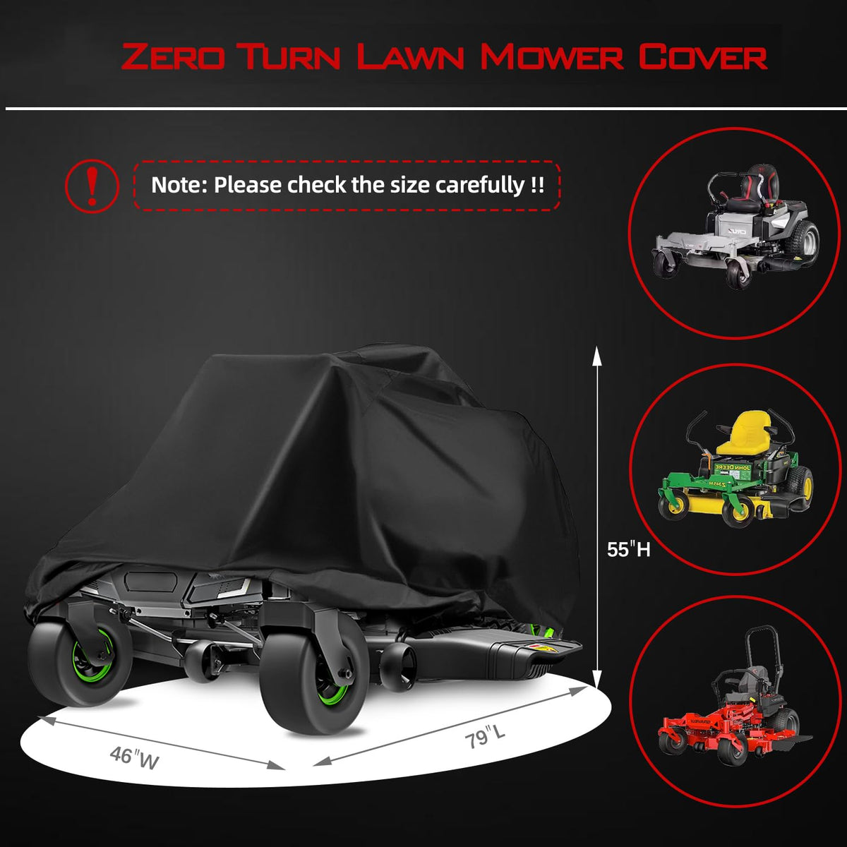 OWEEIO lawn mower cover waterproof design keeps blades and engine dry.
