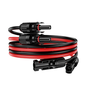 OWINUSTECH 6ft red and black solar extension cable for easy polarity identification outdoors.