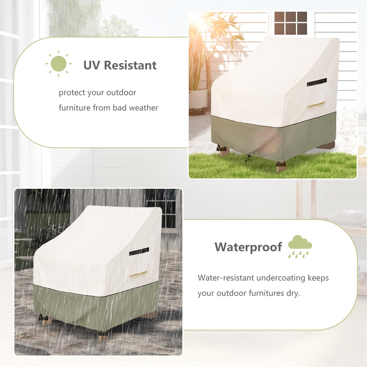 Owlcover beige color, fabric close-up, blends with outdoor decor.