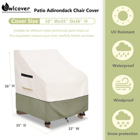 Owlcover 600D waterproof coating, side view, guards chair from rain.