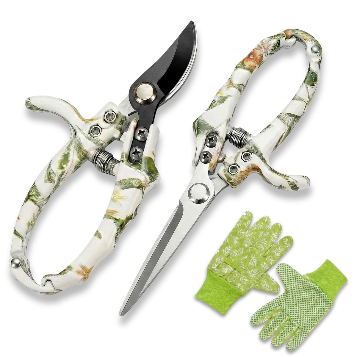 OWLDACIOUS pruning bypass pruner with SK5 blade delivers clean cuts on woody stems.