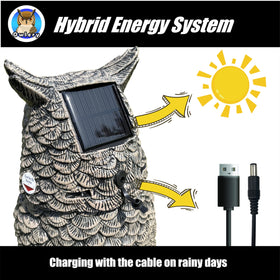 Owlery Brown Solar Owl waterproof design withstands rain and shine