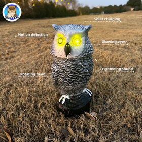 Owlery Snowy Solar Owl flashing eyes creates a lively display in any garden.