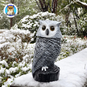 Owlery Snowy Solar Owl waterproof shell stands up to rain and drizzle.