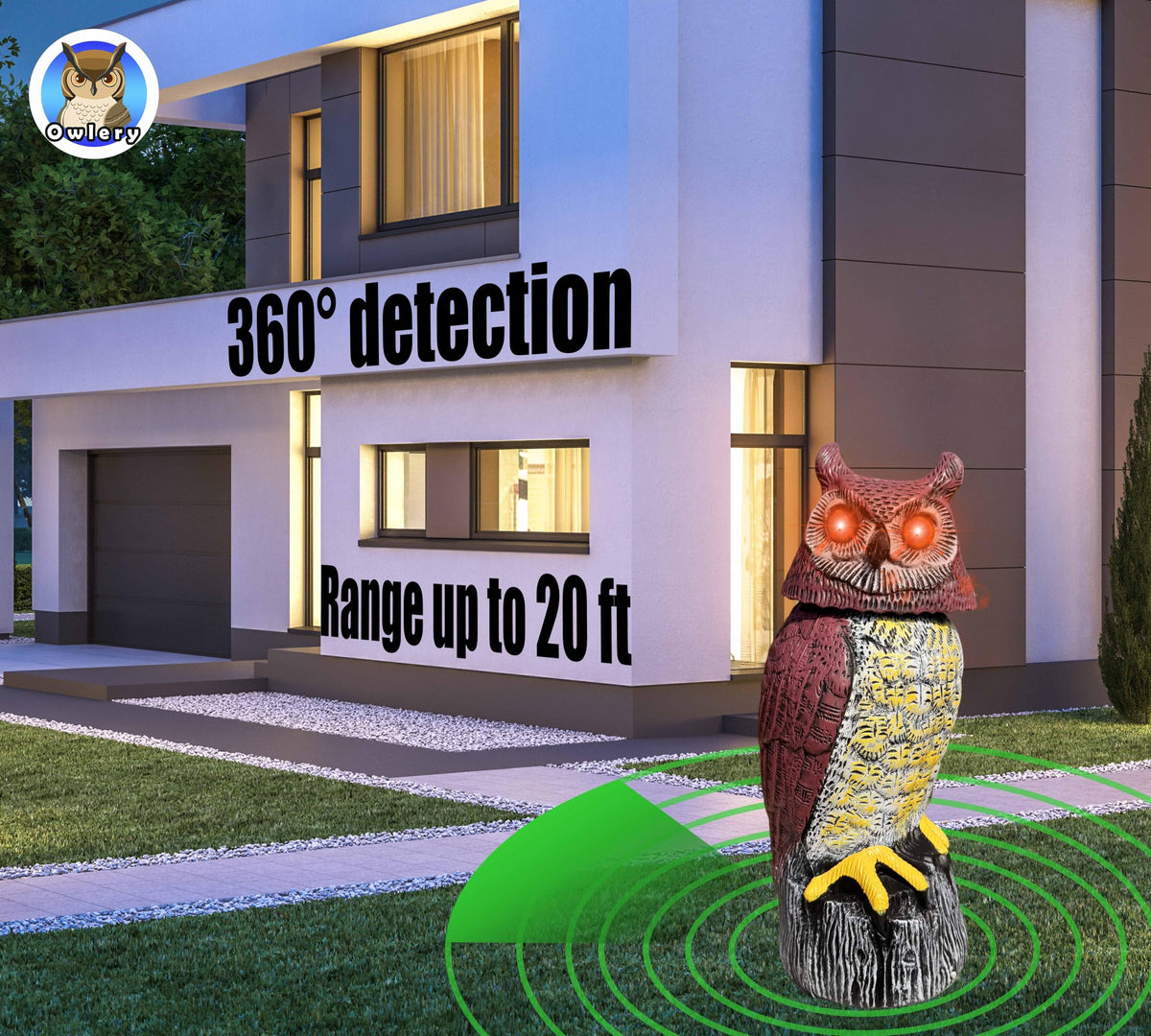 Owlery Solar Owl Guard is weatherproof for year-round outdoor decor.