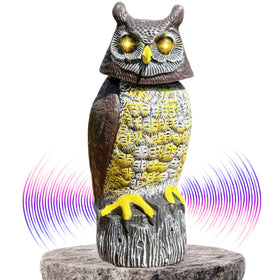 Owlery solar owl with motion detector boosts garden visibility at night.