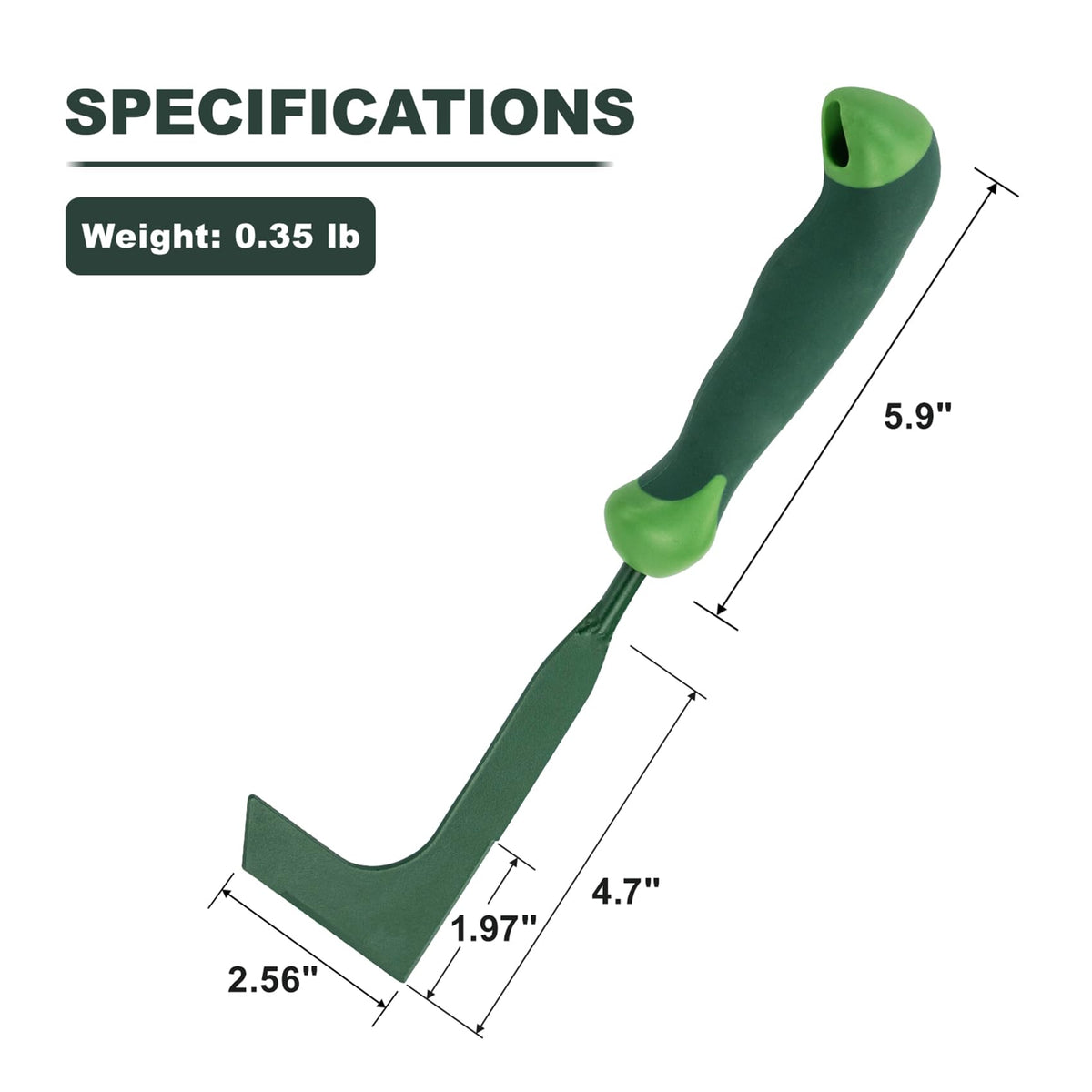 Owlett Crack Weeder epoxy-coated blade resists moisture for outdoor longevity.