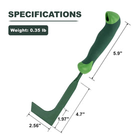 Owlett Crack Weeder epoxy-coated blade resists moisture for outdoor longevity.