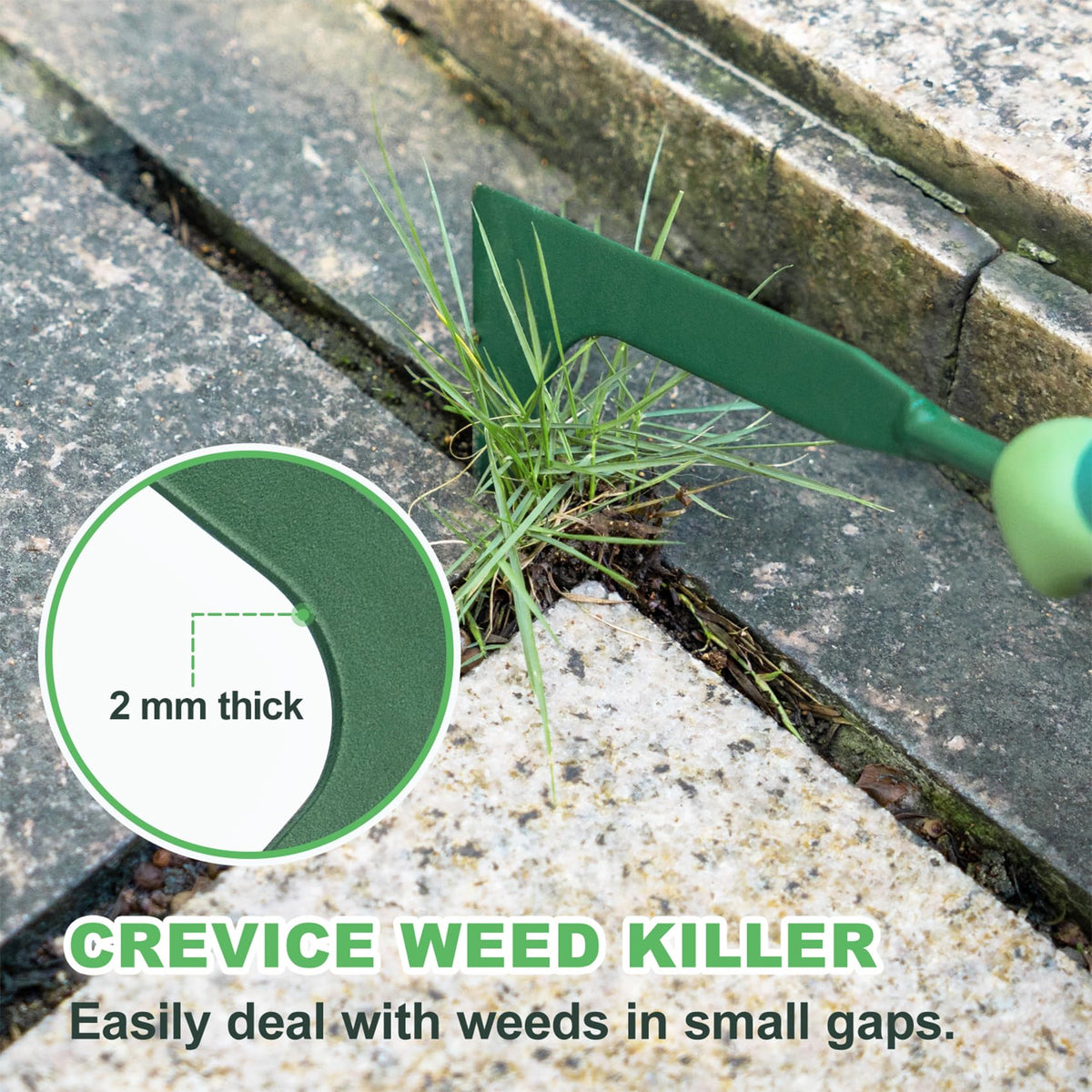 Owlett Crack Weeder ergonomic handle reduces hand fatigue during long sessions.