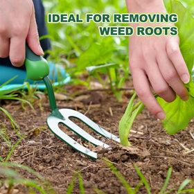 Owlett Garden Hand Fork close-up on comfortable grip design