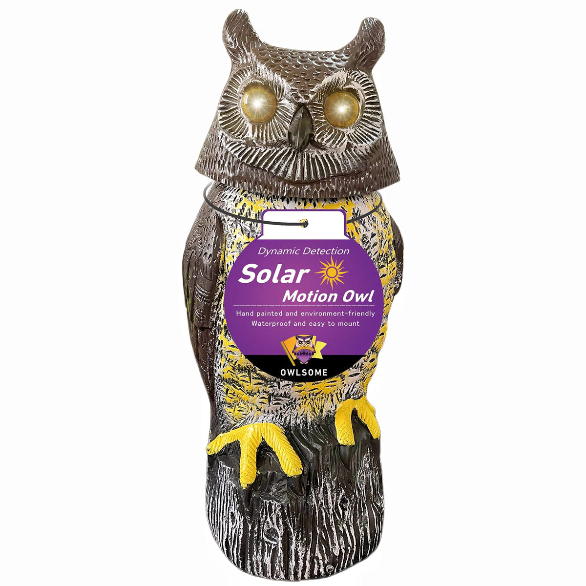 Owlsome Solar Owl with glowing eyes illuminates evenings and deters curious wildlife.