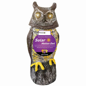 Owlsome Solar Owl with glowing eyes illuminates evenings and deters curious wildlife.
