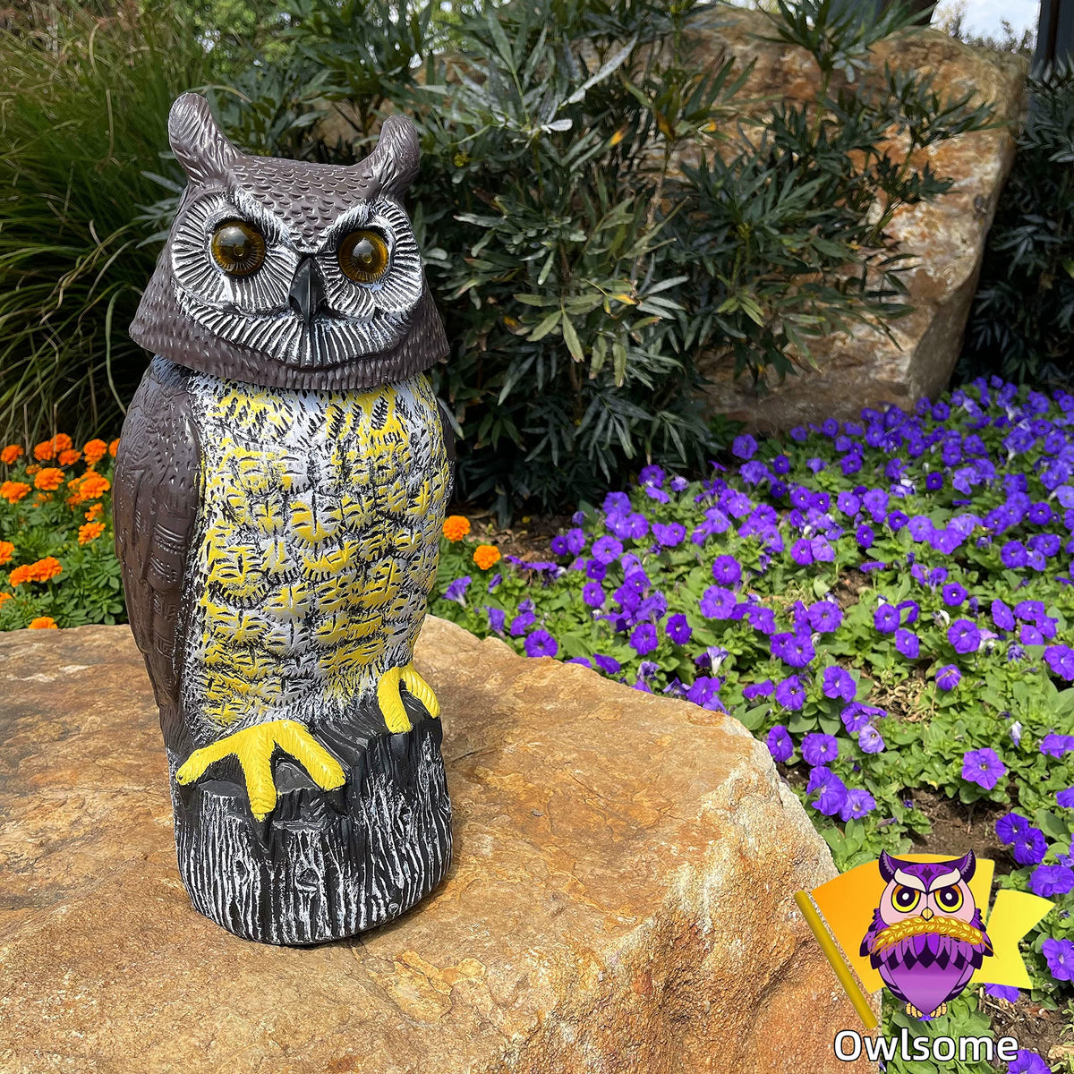 Owlsome Solar Owl in silent mode keeps glow and motion without sound.