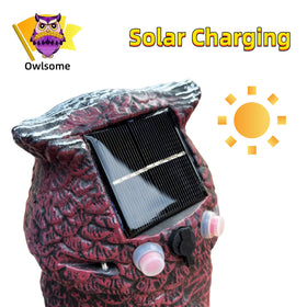 Owlsome solar red owl is waterproof for outdoors.