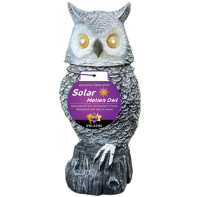 Owlsome solar snowy owl with flashing eyes enhances nighttime garden ambiance