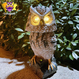 Owlsome Solar Tiger Owl eyes flash to add a playful garden focal point
