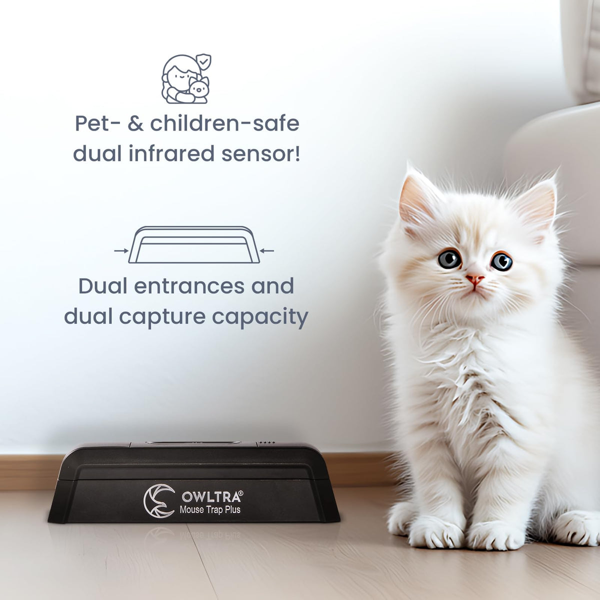 OWLTRA EMZ Plus interior with dual entrances enables efficient capture.