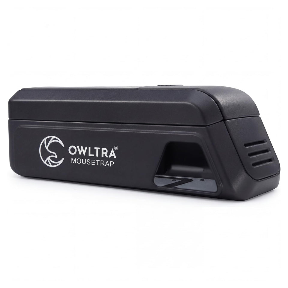 OWLTRA Indoor Electric Mouse Trap front view shows compact, pet-safe pest control