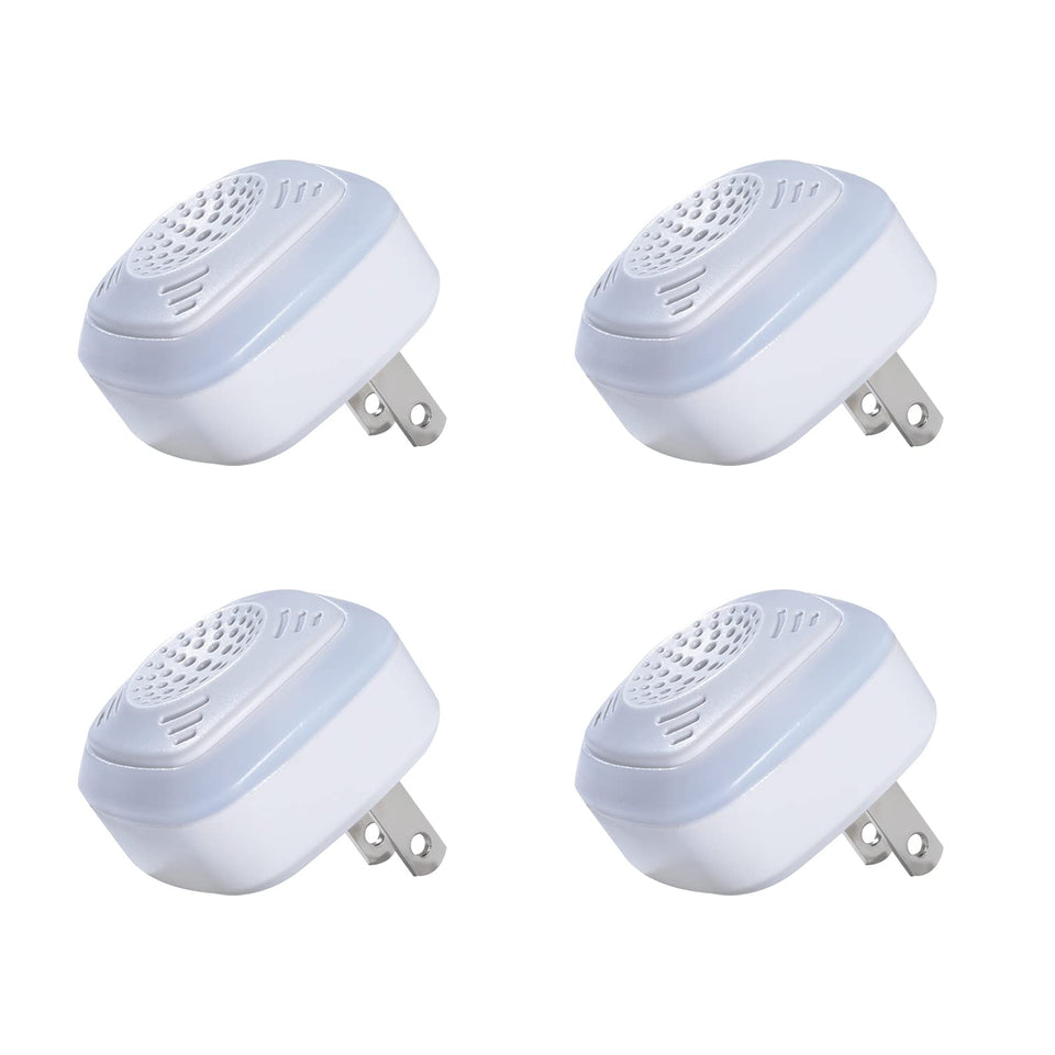 OWLTRA OW-5 Ultrasonic Rodent Repellers plugged into outlets to deter rodents quietly.