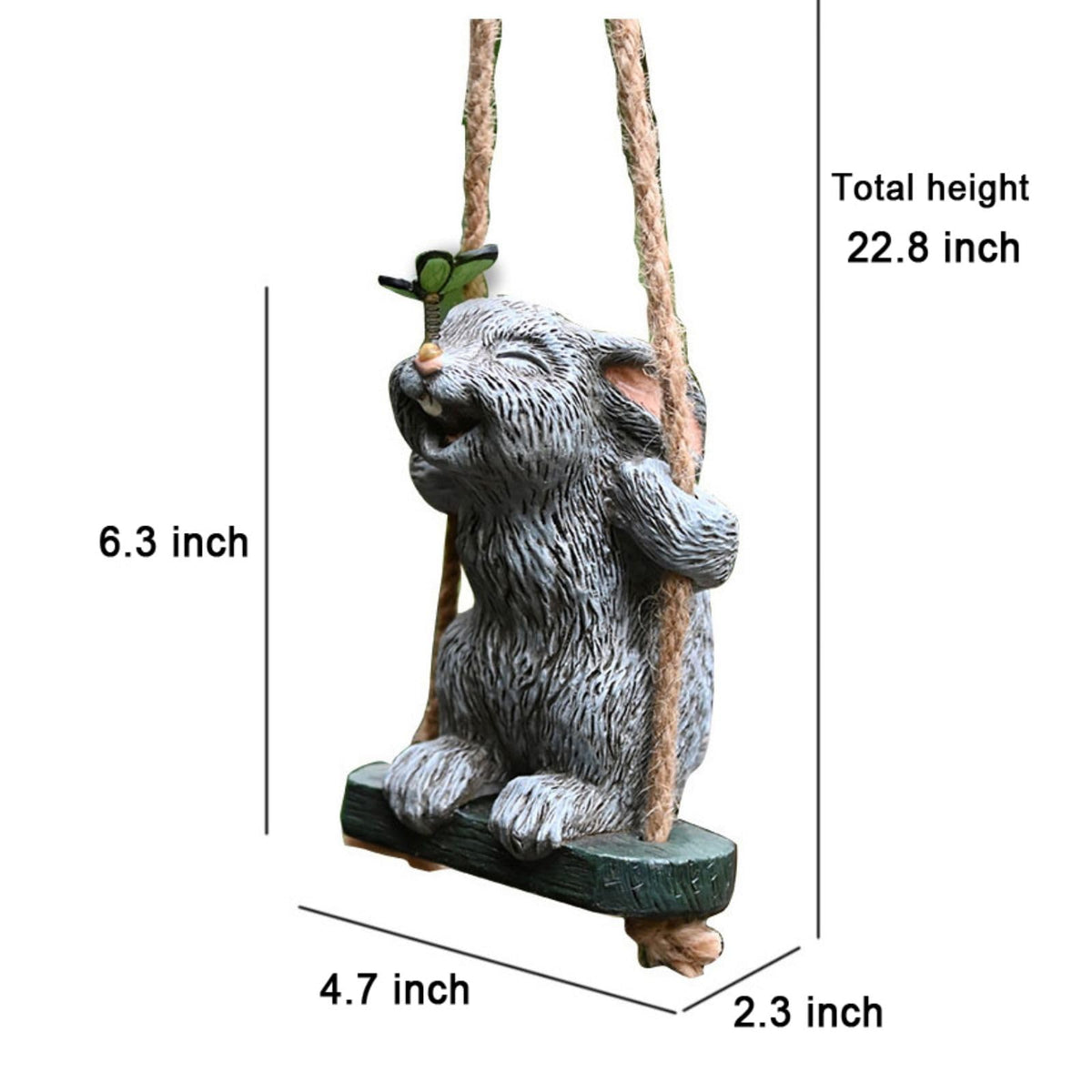OwMell Easter garden bunny swing decor for lawns and patios.