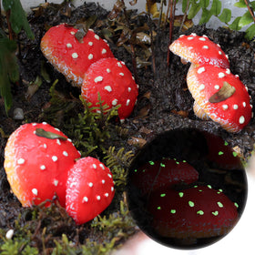 OwMell Glow Mushroom Set 3 package contents including nails for hanging.