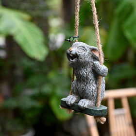OwMell patio garden rabbit decor brightens porches and entrances.