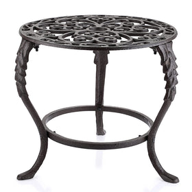 OwnMy heavy-duty cast iron plant stand top view shows sturdy round surface for large pots.