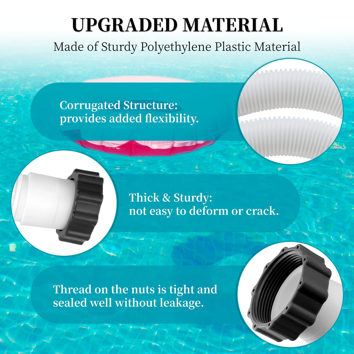 Ownwhim 29060E hose durable polyethylene with corrugated design for long-lasting use.