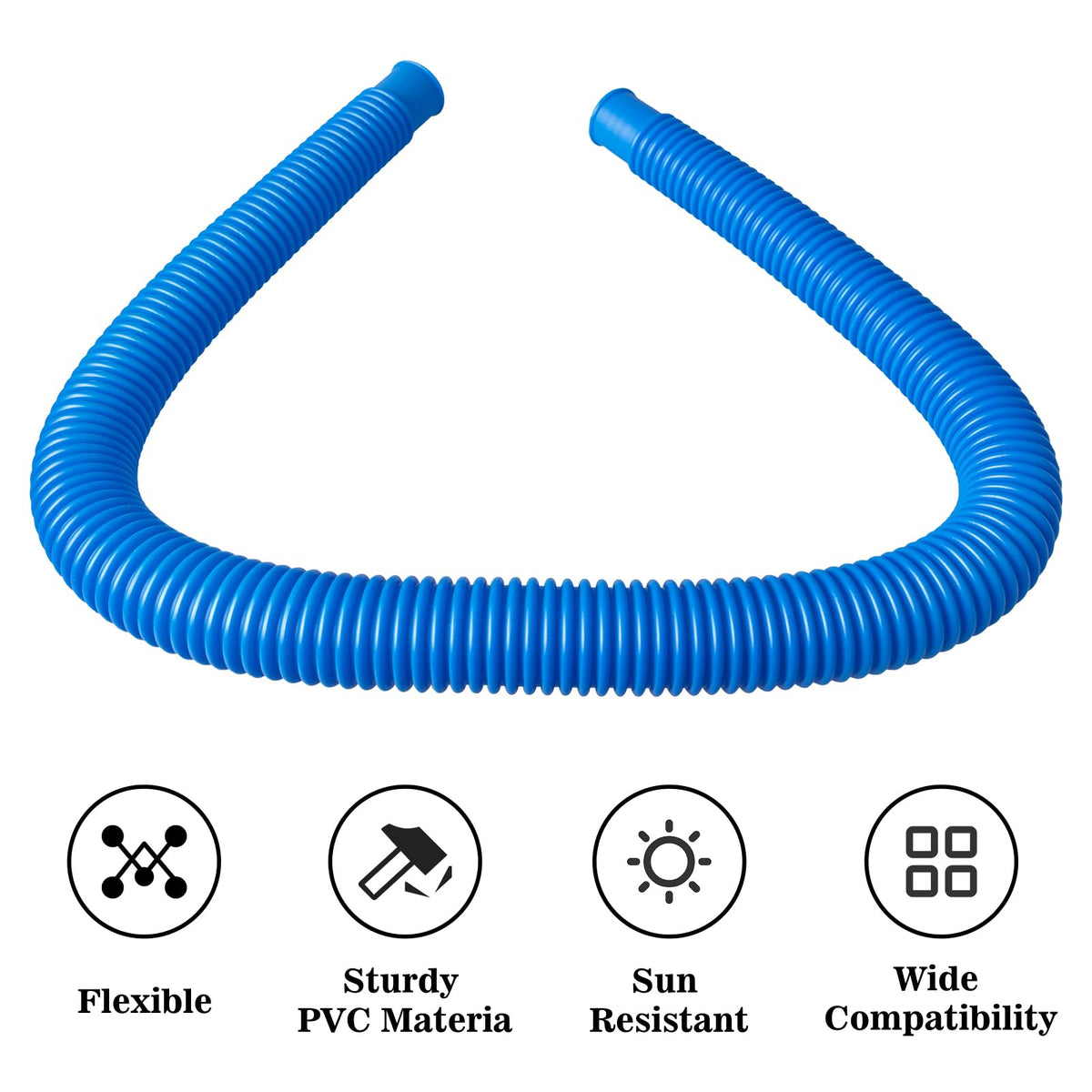 Ownwhim blue PVC hose resists sunlight for longer life.