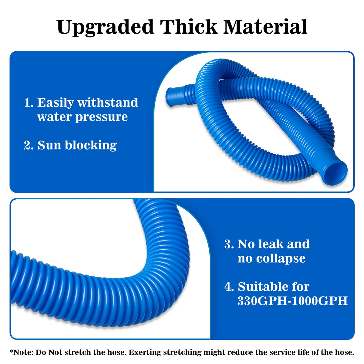 Ownwhim three-pack replacement hoses for versatile pool maintenance.