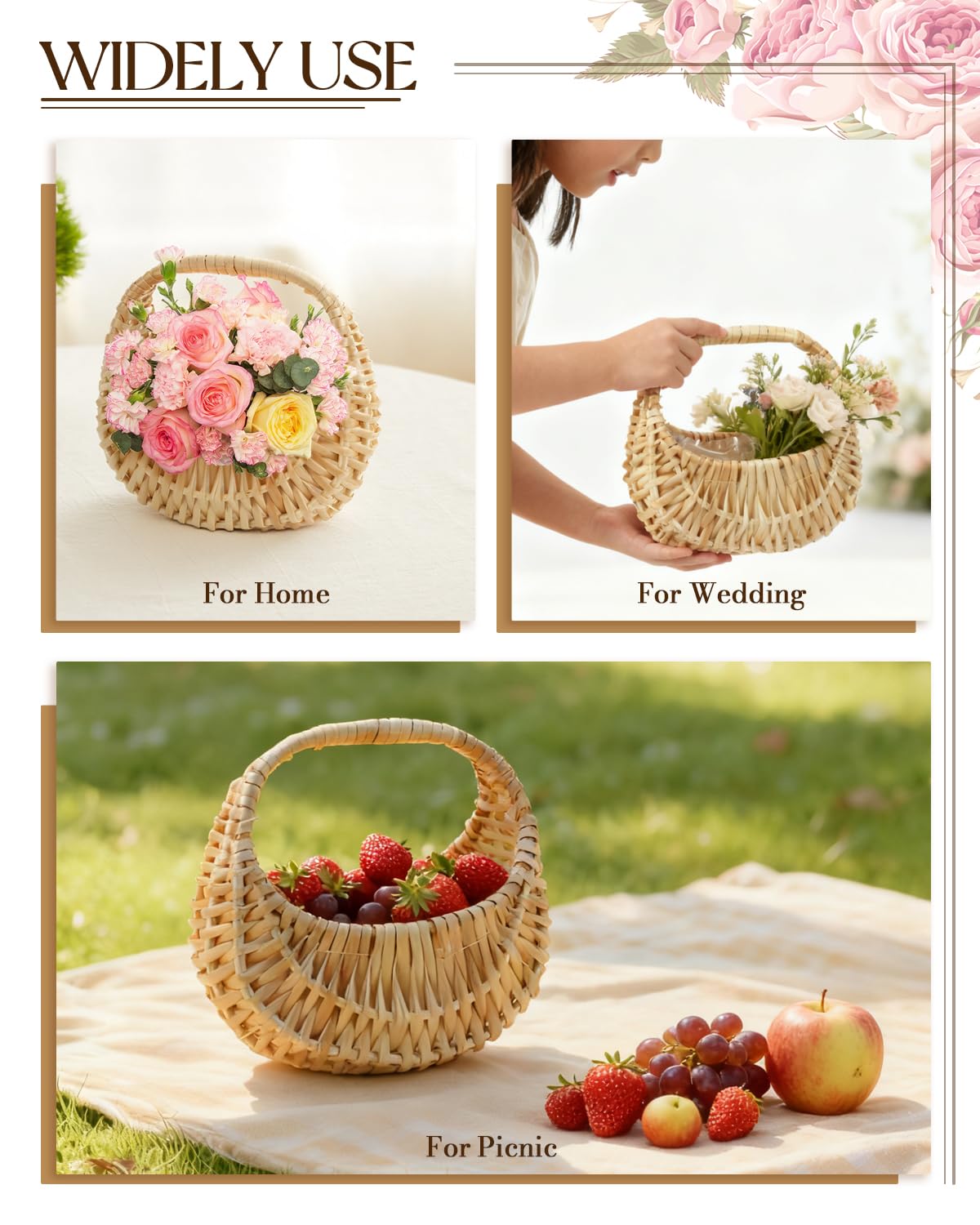 OXDFK mini wicker basket suitable for garden or porch decor.