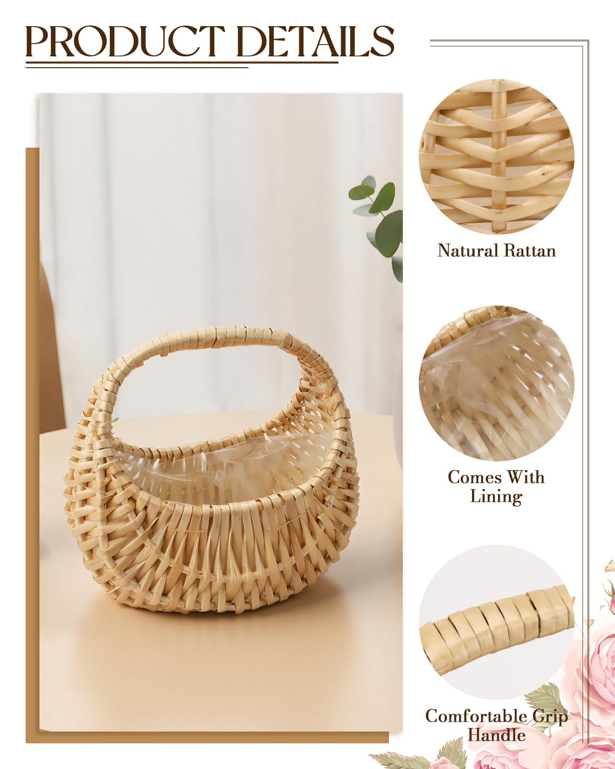 OXDFK wicker photo prop basket for rustic shoots.