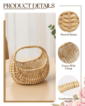 OXDFK wicker photo prop basket for rustic shoots.