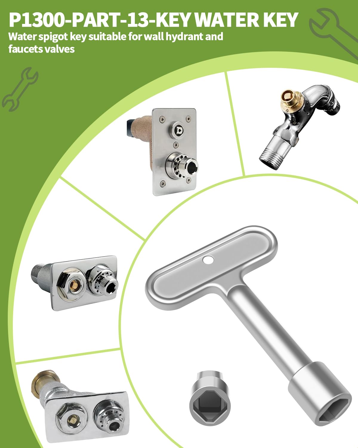OXDFK hydrant key compatible with Zurn P1300-PART-13-KEY