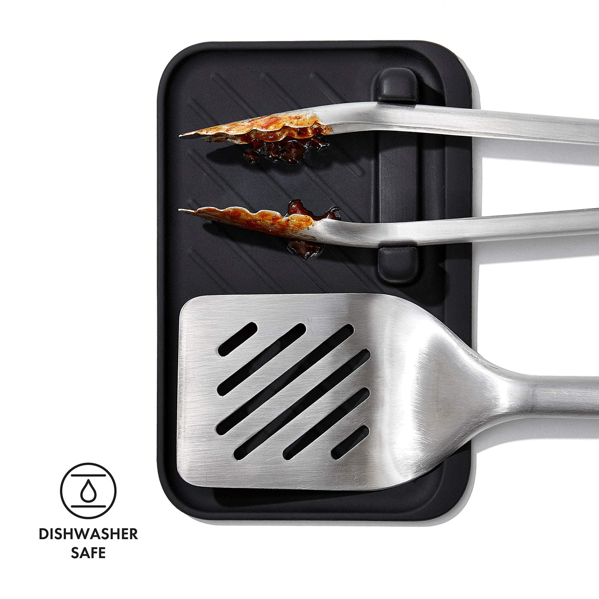 OXO Good Grips Grilling Tools Rest is dishwasher safe for quick cleanup.