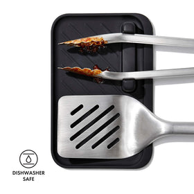 OXO Good Grips Grilling Tools Rest is dishwasher safe for quick cleanup.