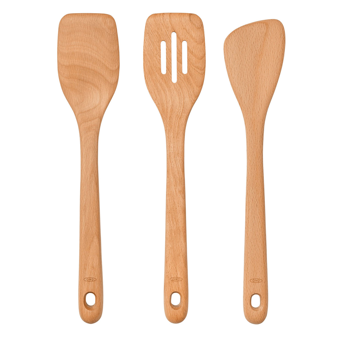 OXO Good Grips Slotted Turner with wood handle and slotted head for draining liquids while flipping