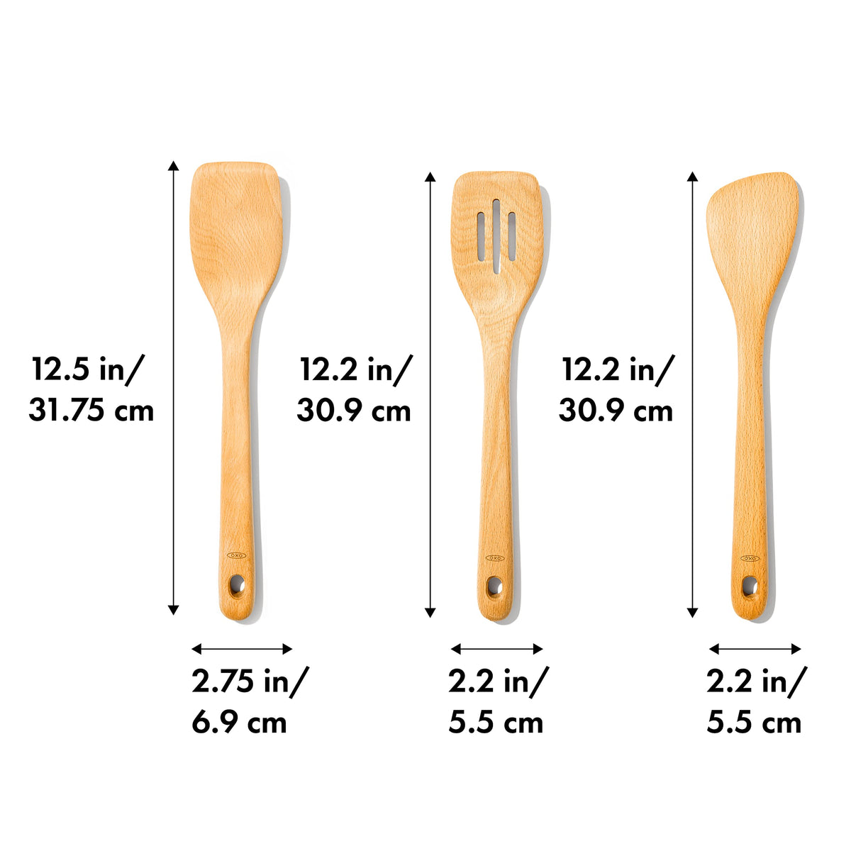 OXO Good Grips Turner showcasing solid beechwood construction and comfortable grip