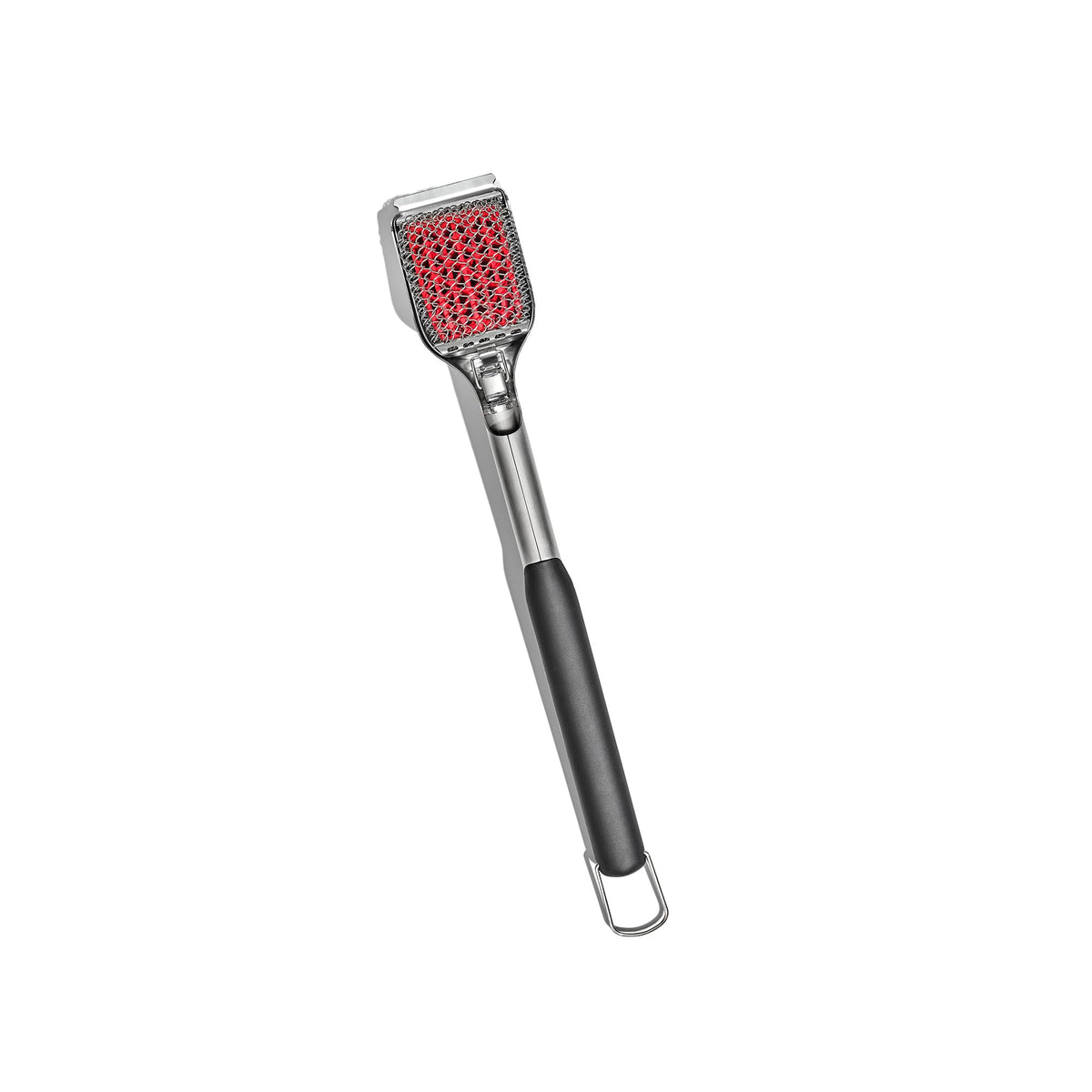 OXO outdoor coiled grill brush with replaceable head for easy grill cleaning