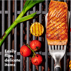 OXO Outdoor Turner stainless steel construction is dishwasher safe and durable