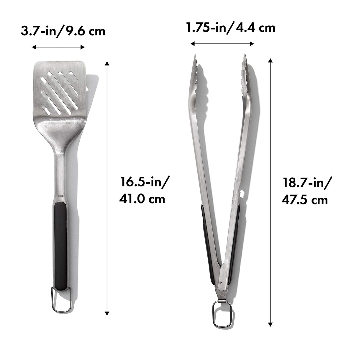 OXO outdoor grilling set with built-in bottle opener for convenient cooking
