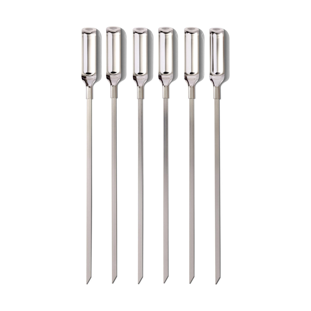 OXO Outdoor Grilling Skewers 6-piece set with flat design for stable flipping