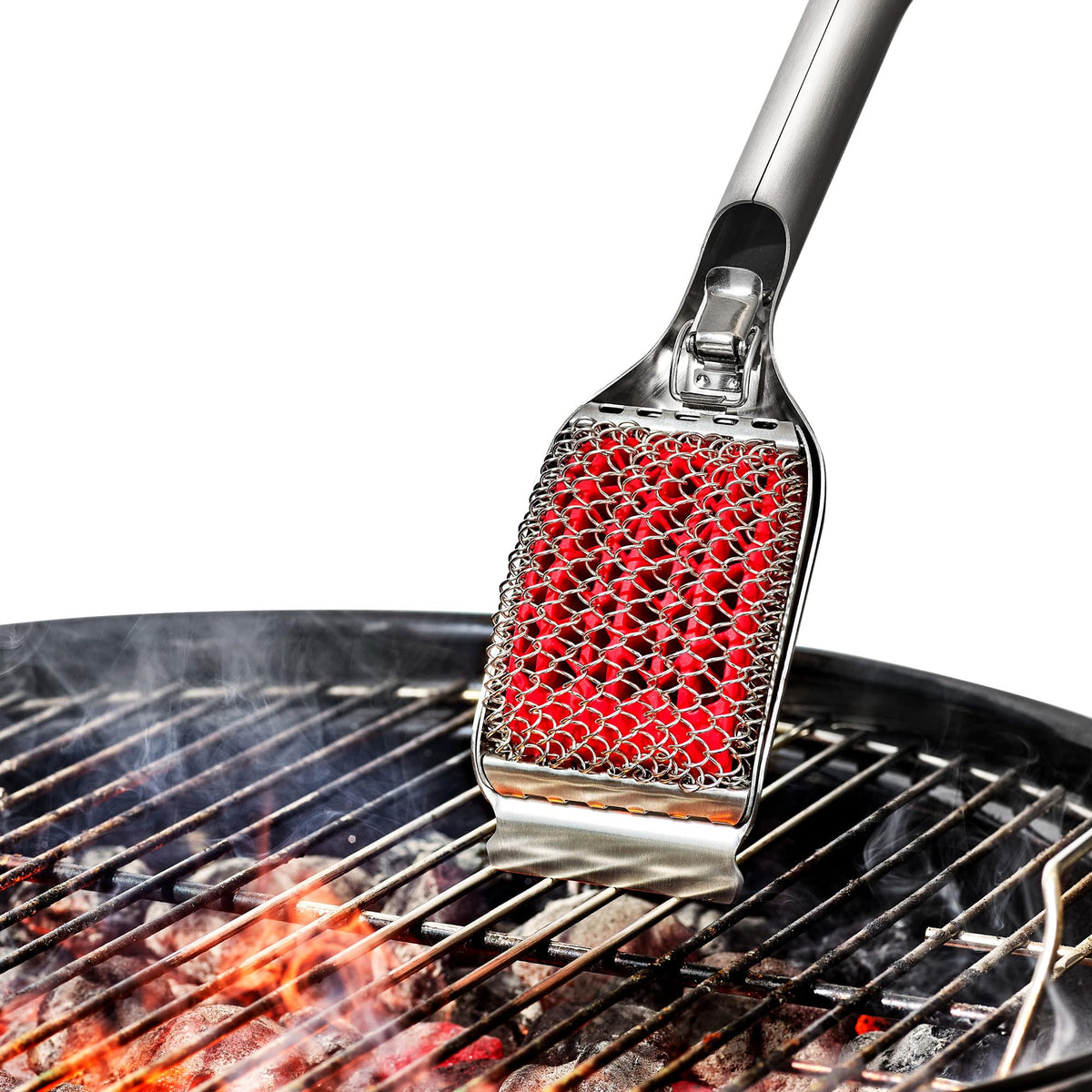 OXO stainless steel body withstands high heat for hot grilling