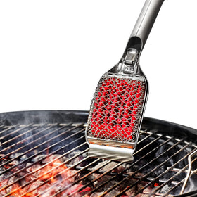 OXO stainless steel body withstands high heat for hot grilling